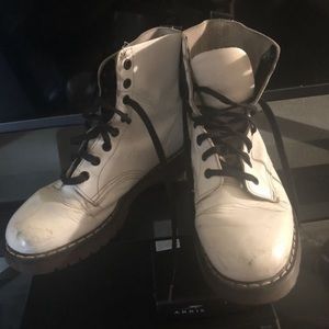 Vintage white leather doc marten boots